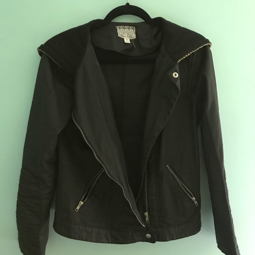 Faux leather jacket with Rasta hood